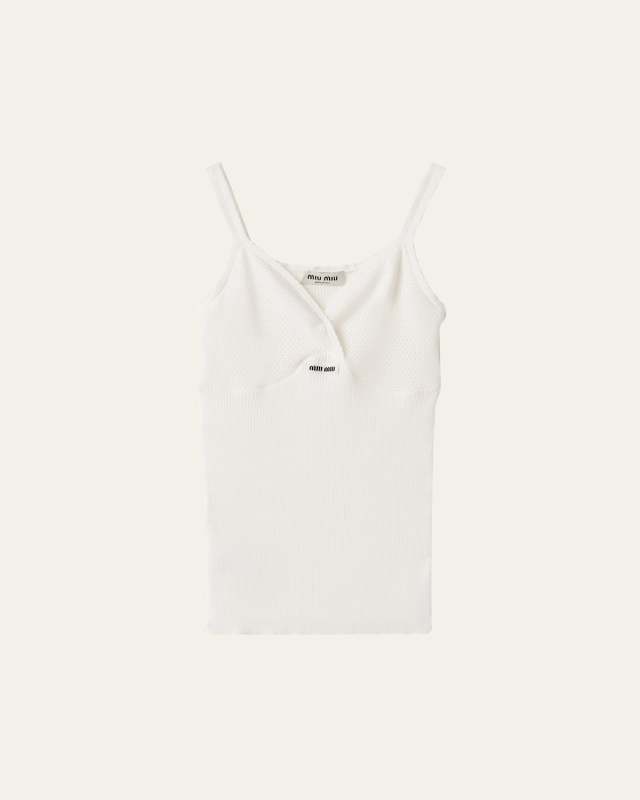 Pointelle V-Neck Tank Top